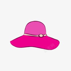 粉色女人手绘帽子素材