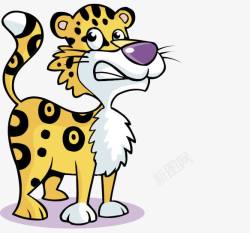 卡通可爱豹子站着素材