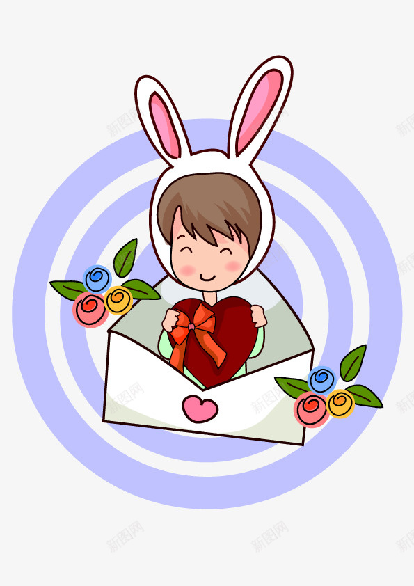 可爱兔子妆png免抠素材_新图网 https://ixintu.com 兔子 情人节 打扮 爱心