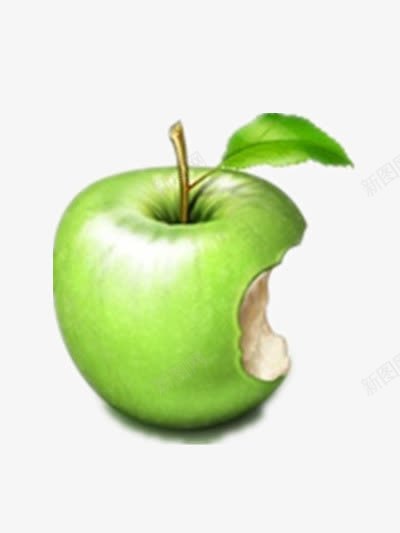 被咬一口的青苹果png免抠素材_新图网 https://ixintu.com 健康食物 水果 绿色 酸甜 青苹果