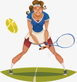 打网球锻炼的女性矢量图素材