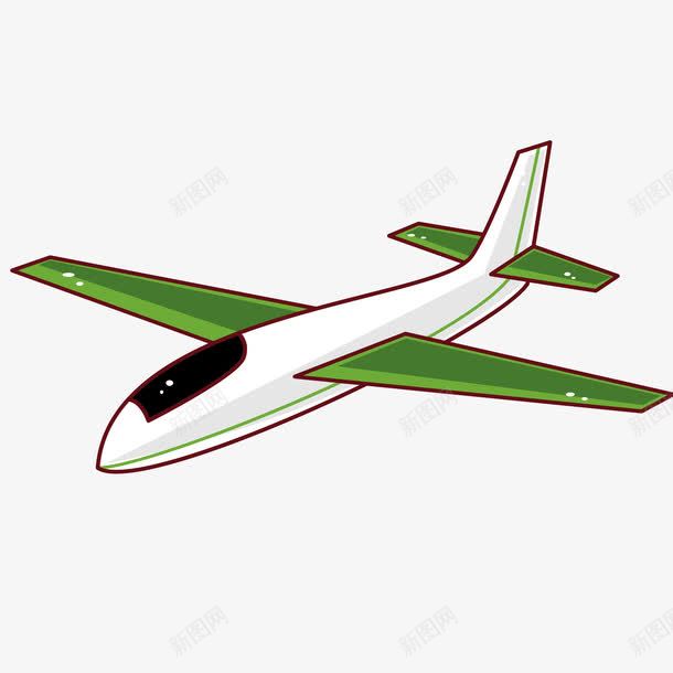 拉筒绿色飞机png免抠素材_新图网 https://ixintu.com 卡通飞机 绿色飞机