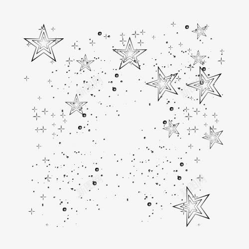 漂浮的雪花和星星png免抠素材_新图网 https://ixintu.com 免抠 圣诞节 星星 漂浮 雪花