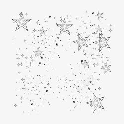 漂浮的雪花和星星素材