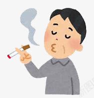 抽烟png免抠素材_新图网 https://ixintu.com 卡通人物 危害健康 抽烟有害健康