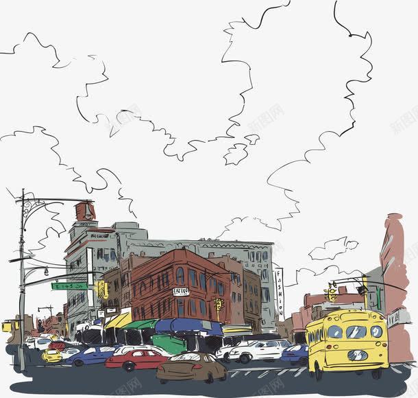 卡通手绘城市房子png免抠素材_新图网 https://ixintu.com 卡通 城市 房子 手绘