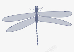 灰色的蜻蜓灰色的卡通蜻蜓高清图片