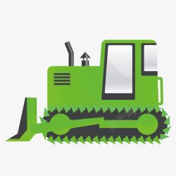 绿色推土机挖掘机素材