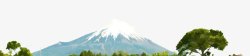 彩绘村庄手绘富士山高清图片
