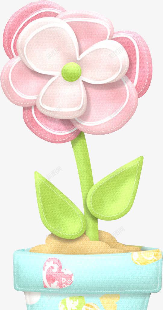 卡通小花png免抠素材_新图网 https://ixintu.com 卡通 布艺小花 粉色 装饰 装饰花
