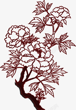 卡通手绘线条花卉树叶素材