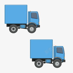 蓝色的货运车素材
