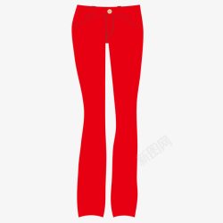 红色休闲裤素材