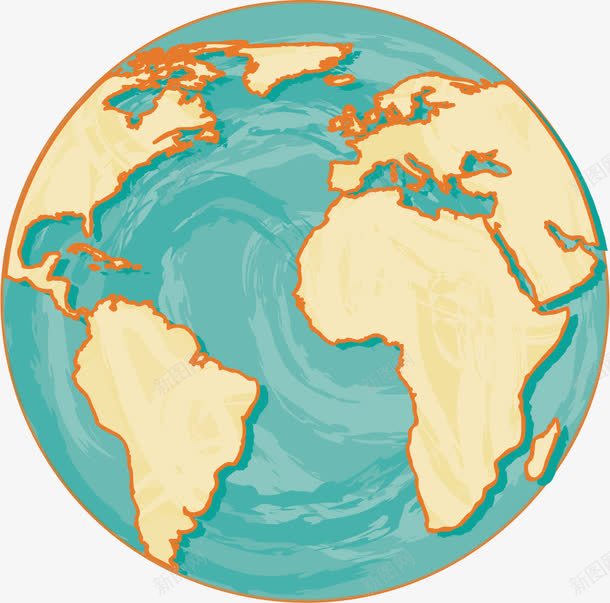 手绘地球地图png免抠素材_新图网 https://ixintu.com 卡通地球 地图 地球 手绘地球 矢量地球