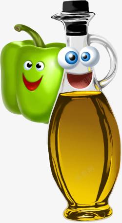榄油瓶青椒和橄榄油瓶高清图片