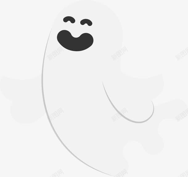 卡通欢快的幽灵png免抠素材_新图网 https://ixintu.com 卡通 微笑 搞怪幽灵 欢快 白色 白色恐怖 矢量图案