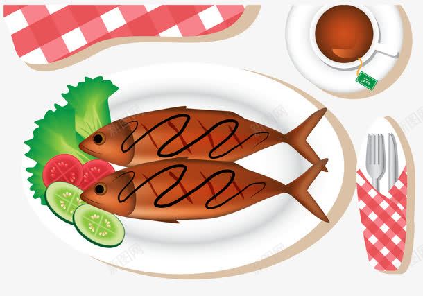 蒸鱼矢量图eps免抠素材_新图网 https://ixintu.com 美味 餐厅 餐盘 矢量图