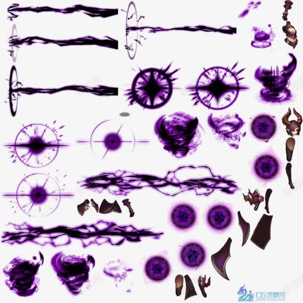 手绘紫色光效装饰png免抠素材_新图网 https://ixintu.com 紫色 装饰