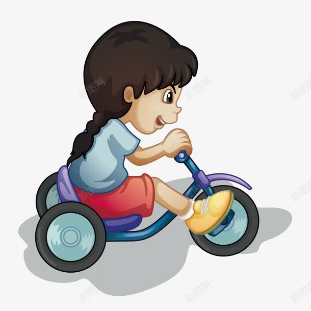 骑单车的小女孩png免抠素材_新图网 https://ixintu.com 可爱女孩 可爱的女孩 小朋友 手绘女孩 矢量女孩 骑单车的女孩