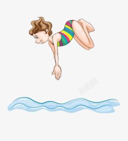 女跳水员卡通女跳水员高清图片