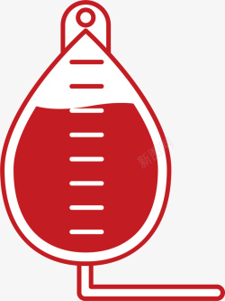 红色简约献血血袋素材