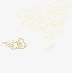 黄色祥云装饰素材