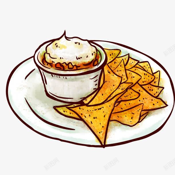 手绘的盘子里的食物png免抠素材_新图网 https://ixintu.com 墨西哥食物 早餐 盘子里 美食 食物 餐厅