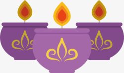 紫色宗教烛台素材