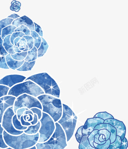 蓝色花朵背景图素材