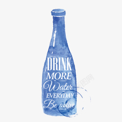 蓝色水瓶矢量图素材