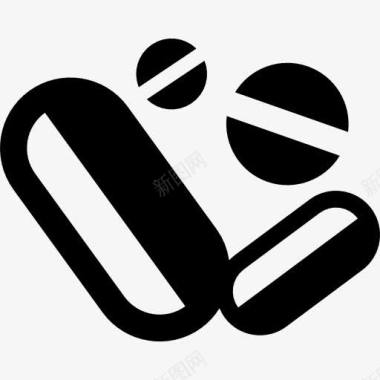 医疗药物的片剂和胶囊图标图标