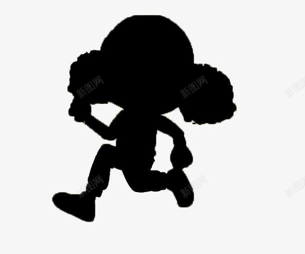 跑步的黑色女孩剪影png免抠素材_新图网 https://ixintu.com 剪影 女孩 装饰 黑色