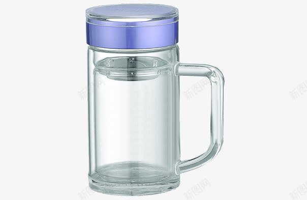 双层玻璃杯png免抠素材_新图网 https://ixintu.com 双层玻璃杯 双层玻璃杯实物 喝水用的杯子 方便携带的杯子 杯子 玻璃材质 透明的杯子