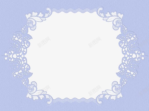 蓝色边花纹边框png免抠素材_新图网 https://ixintu.com 影楼 相框 花框 装饰 装饰边框 边框 边框装饰