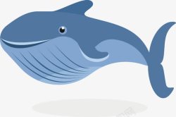 一只蓝色卡通大鲸鱼素材
