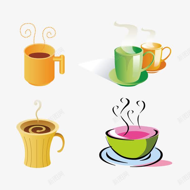 各类咖啡杯png免抠素材_新图网 https://ixintu.com 托盘 热饮 直筒杯
