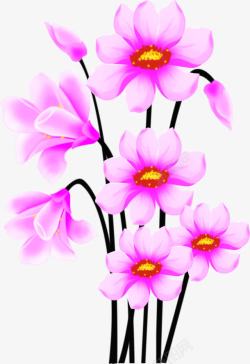 艳色粉色花卉展板素材