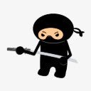 可爱忍者图案图标png_新图网 https://ixintu.com 卡通 可爱 图标 忍者 黑色