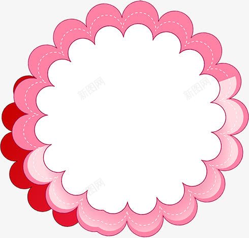 红粉色手绘可爱花朵装饰png免抠素材_新图网 https://ixintu.com 可爱 粉色 花朵 装饰