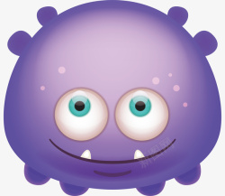 紫色小怪物可爱紫色小怪物矢量图高清图片