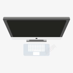手绘台式电脑和键盘素材