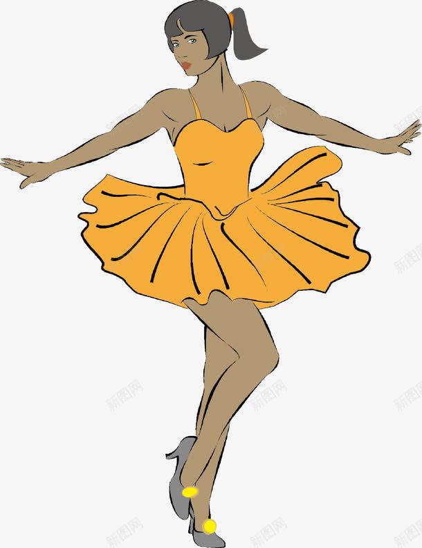 正在跳舞的小女孩png免抠素材_新图网 https://ixintu.com 单人舞 卡通人物 双人舞 女人 少儿拉丁舞 舞蹈 跳舞