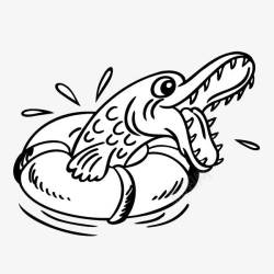 鳄鱼鱼手绘鱼鳄鱼高清图片