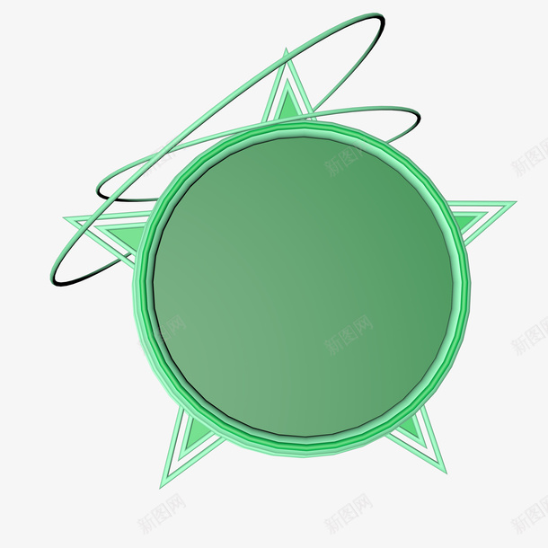 绿色活动元素圆盘星星png免抠素材_新图网 https://ixintu.com 旋转 星星 活动元素 绿色圈圈