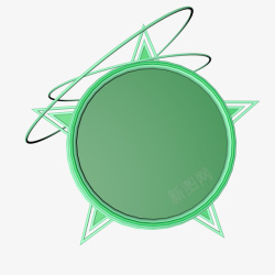 绿色圆盘绿色活动元素圆盘星星高清图片