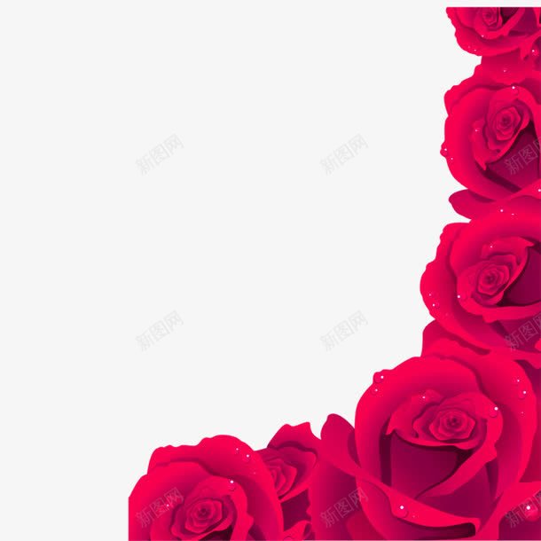 红色清新花朵边框纹理png免抠素材_新图网 https://ixintu.com 免抠PNG 清新 红色 花朵 边框纹理