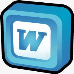 手绘字母W蓝色电脑图标png_新图网 https://ixintu.com 图标 字母 电脑 蓝色