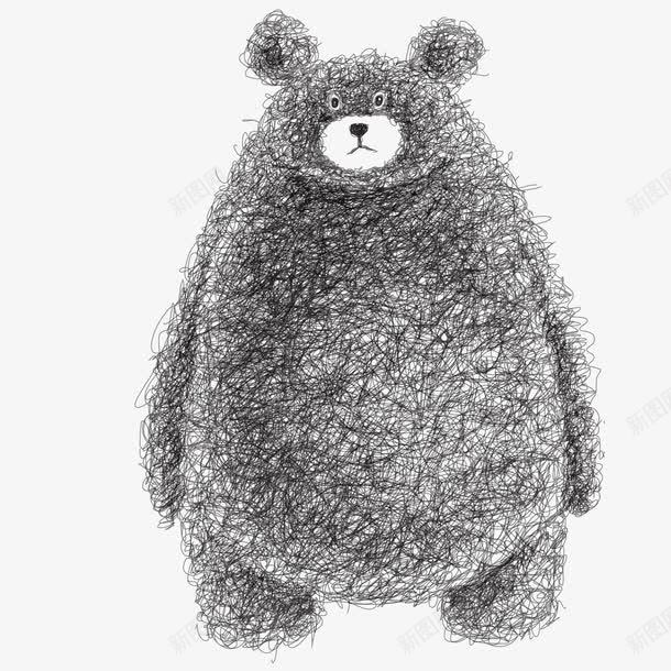 手绘可爱的大熊png免抠素材_新图网 https://ixintu.com 动物 大熊 手绘画
