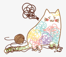 猫png免抠素材_新图网 https://ixintu.com 仙桃 动漫 卡通 彩线 猫