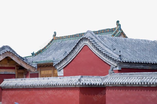 古建筑群png免抠素材_新图网 https://ixintu.com 中国风 古建筑 建筑素材 红色